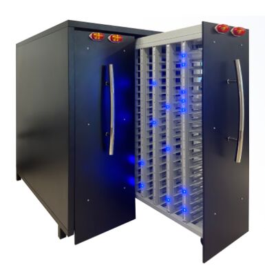 Customized High Density Inventory storage solution, Small Footprint, up to 840 cabinets/ SKU